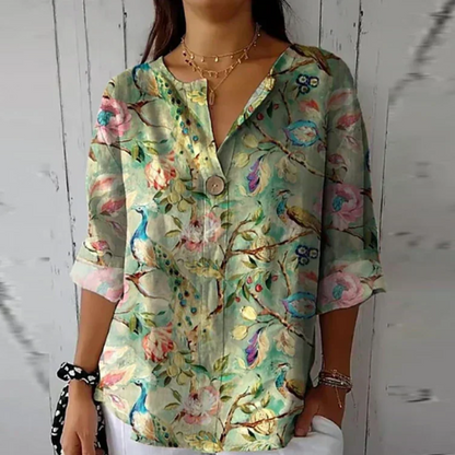 Slawomira Floral V-Neck Blouse