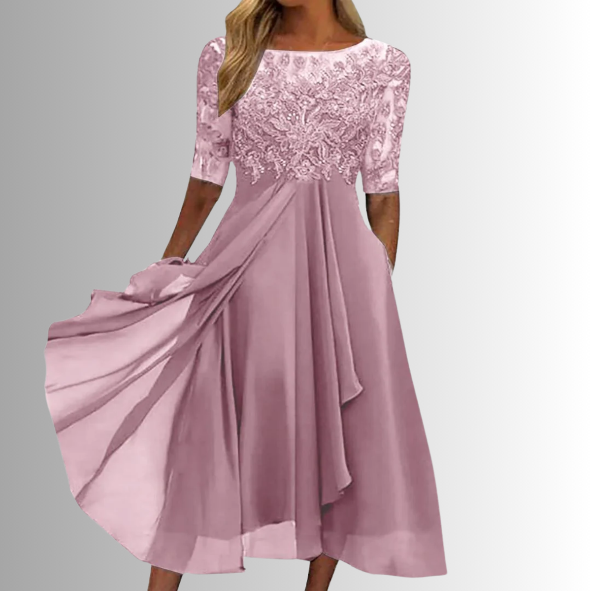 Smeralda Lace A-Line Midi Dress