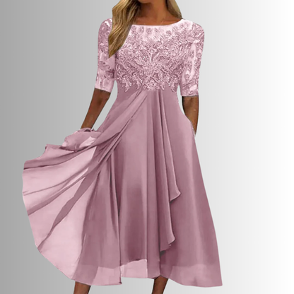 Smeralda Lace A-Line Midi Dress