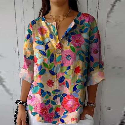 Slawomira Floral V-Neck Blouse