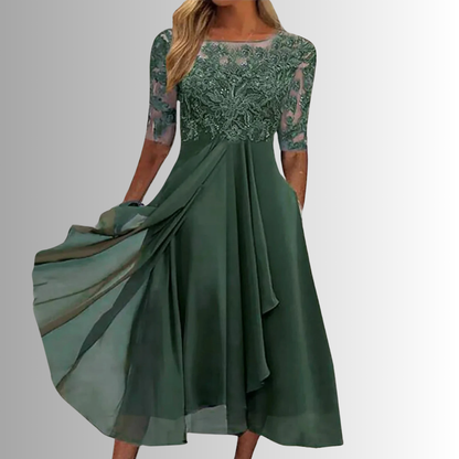 Smeralda Lace A-Line Midi Dress