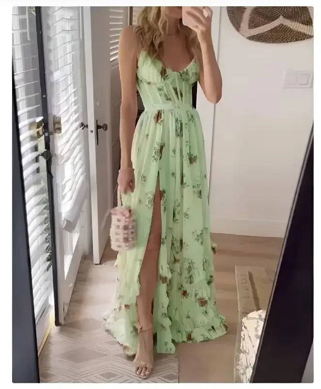Zsuzsanna Floral Wedding Guest A-Line Maxi Dress