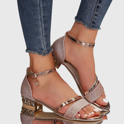 Dieudonnee Ankle Strap Block Heel Sandals
