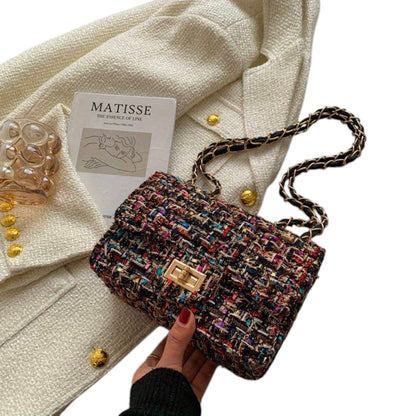 Setareh Tweed Chain Shoulder Bag