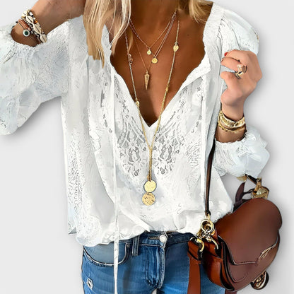 Luitgard V-Neck Lace Blouse