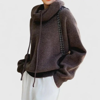 Peronelle Oversized Ribbed Knit Hoodie