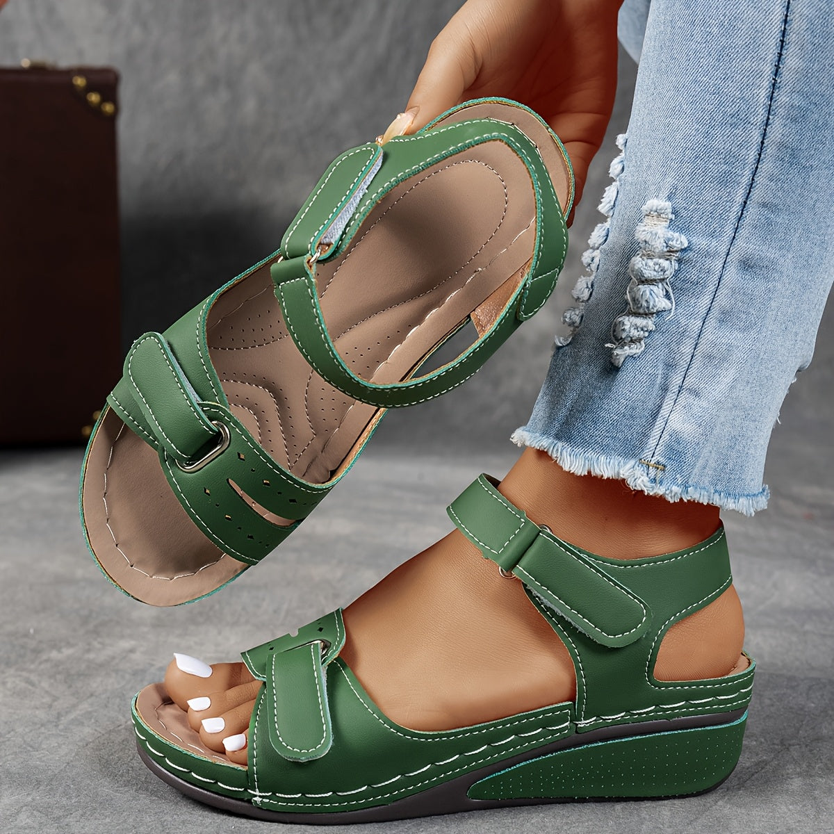 Fidelma Platform Wedge Sandals with Open Toe