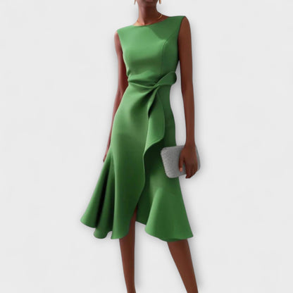 Carminda A-Line Midi Dress with Wrap Detail