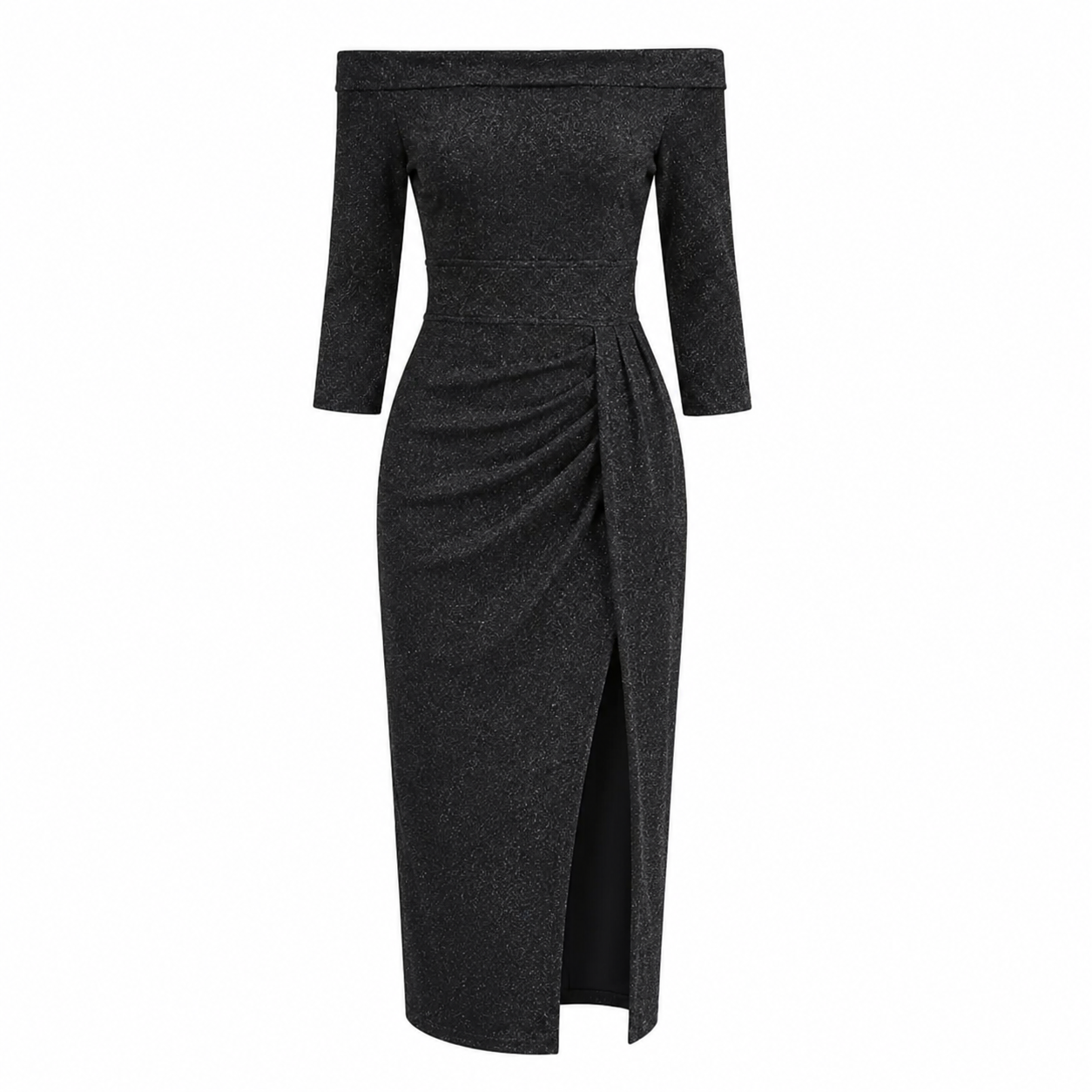 Elodie Elegant Off-Shoulder Midi Dress