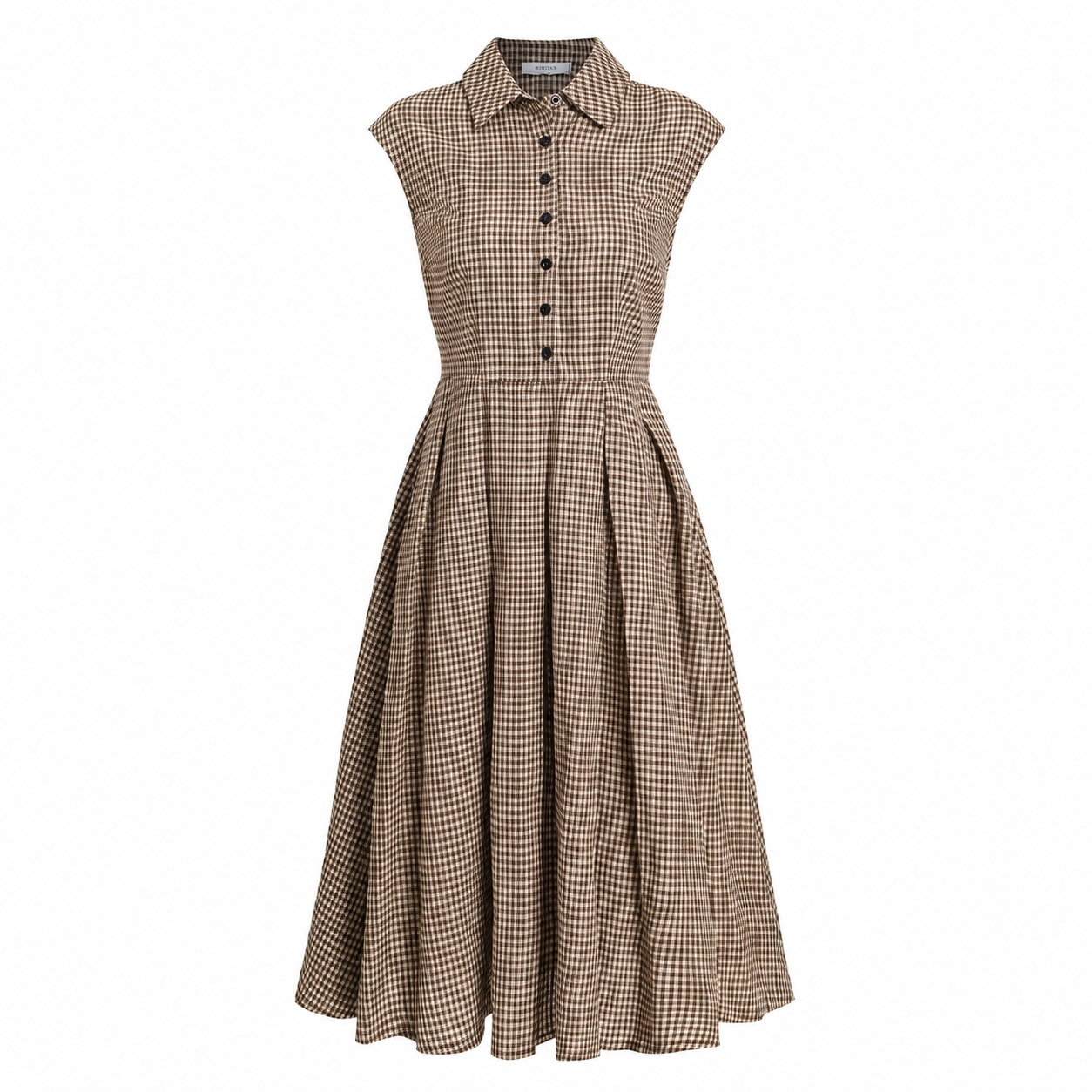 Eloise Plaid Button Pleated Midi Dress