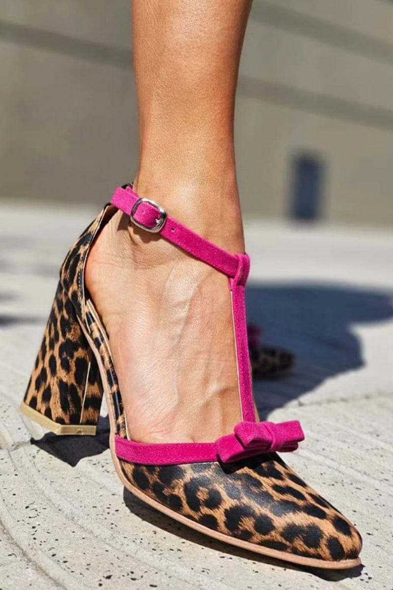 Eithne Pointed Toe Block Heel Pumps with Ankle Strap