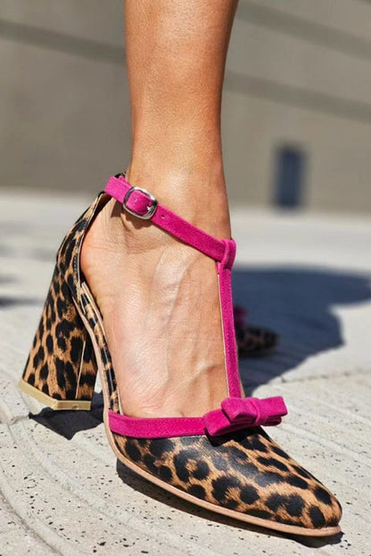 Eithne Pointed Toe Block Heel Pumps with Ankle Strap