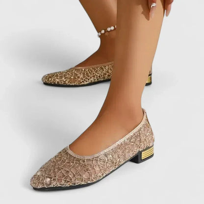Loyse Pointed Toe Lace Flats