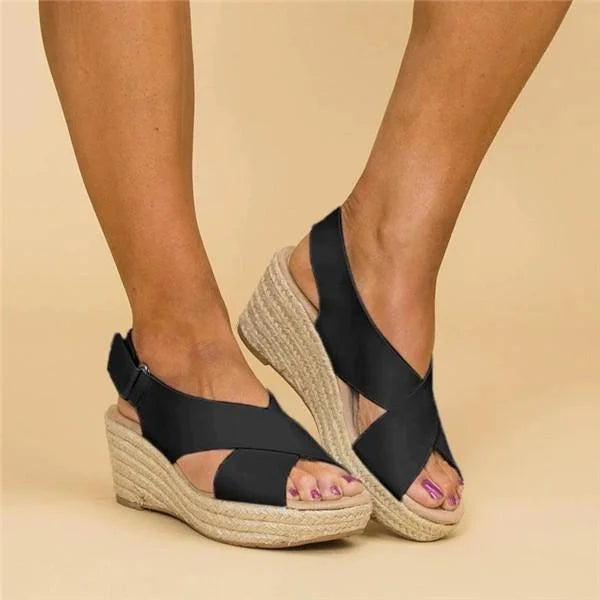 Aslaug Platform Open Toe Espadrille Sandals