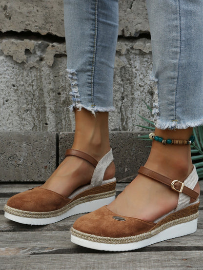 Solveig Platform Ankle Strap Espadrille Sandals