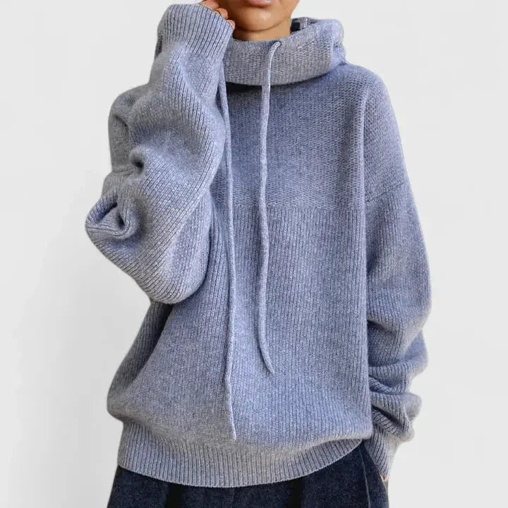 Peronelle Oversized Ribbed Knit Hoodie