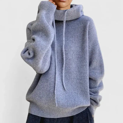 Peronelle Oversized Ribbed Knit Hoodie
