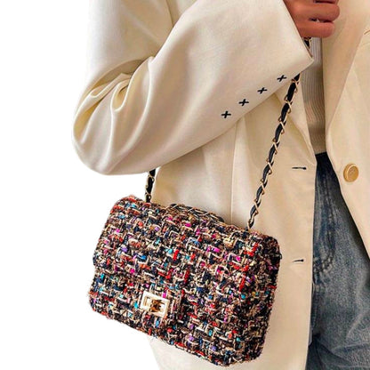 Setareh Tweed Chain Shoulder Bag