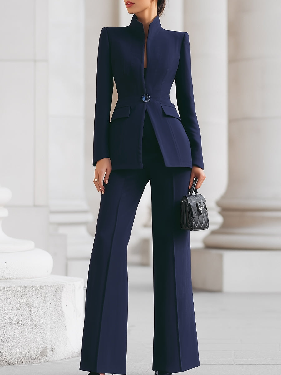 Ermessenda Blazer Suit Set with Long Sleeves