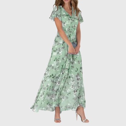Mencia Floral Maxi Dress with V-Neck