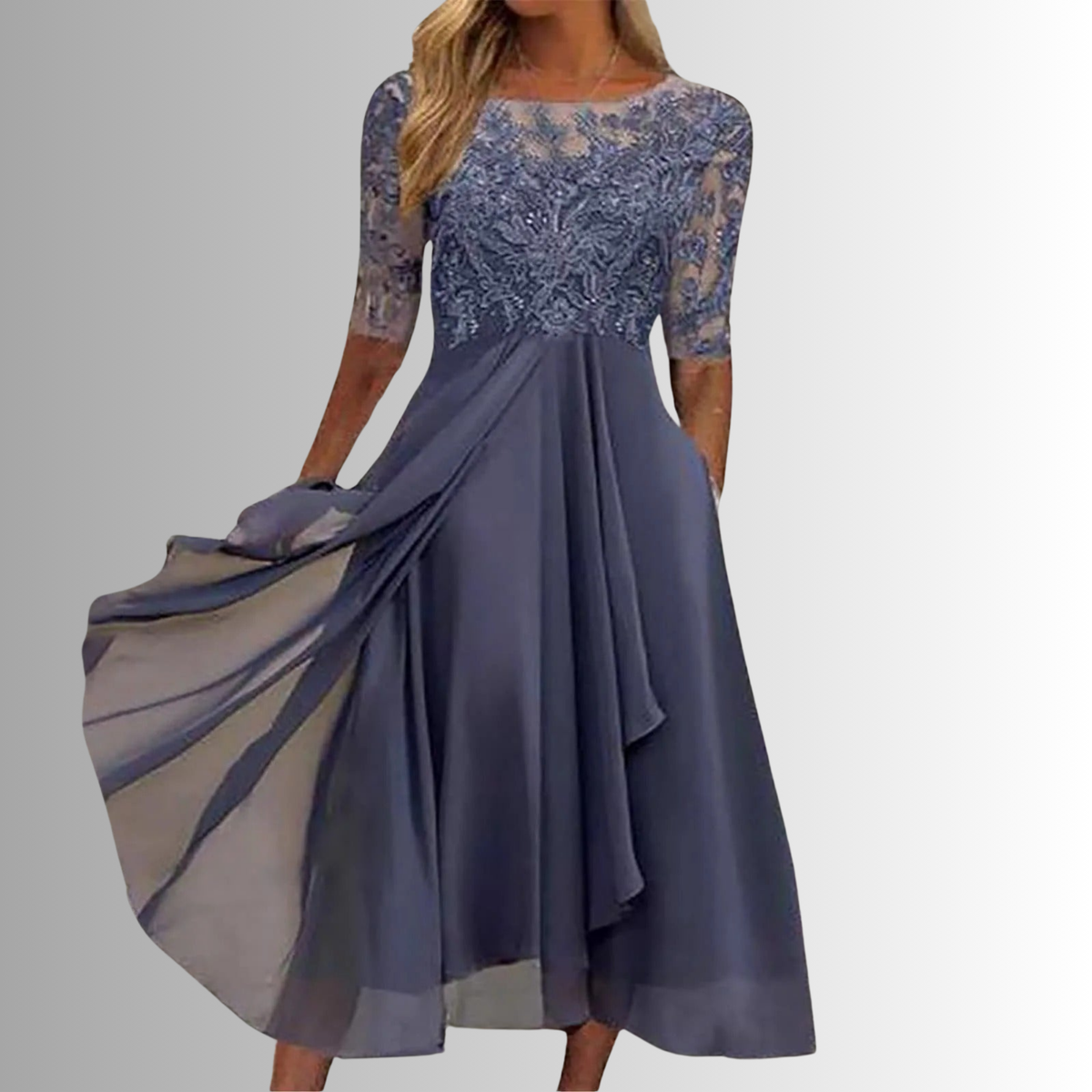 Smeralda Lace A-Line Midi Dress