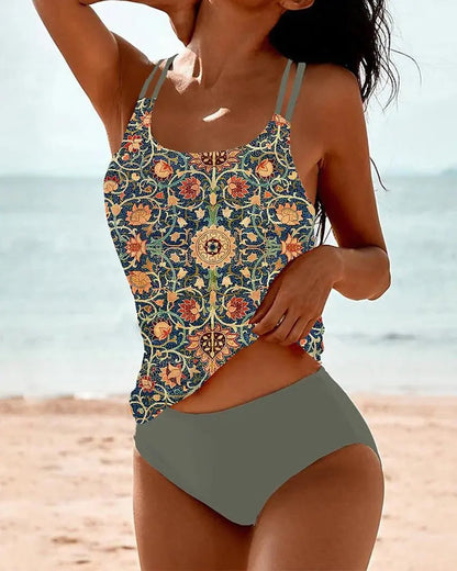 Marsilie Printed Tankini Swimsuit