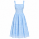 Evangeline Blue Lace Jacquard Midi Dress