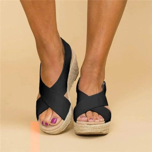 Aslaug Platform Open Toe Espadrille Sandals