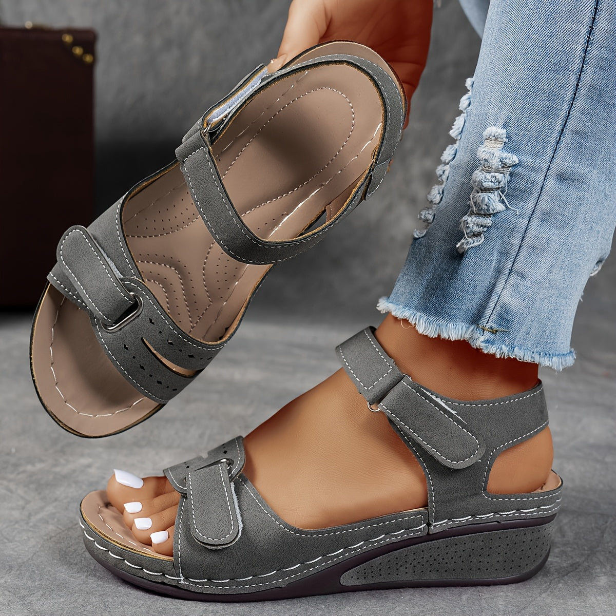 Fidelma Platform Wedge Sandals with Open Toe
