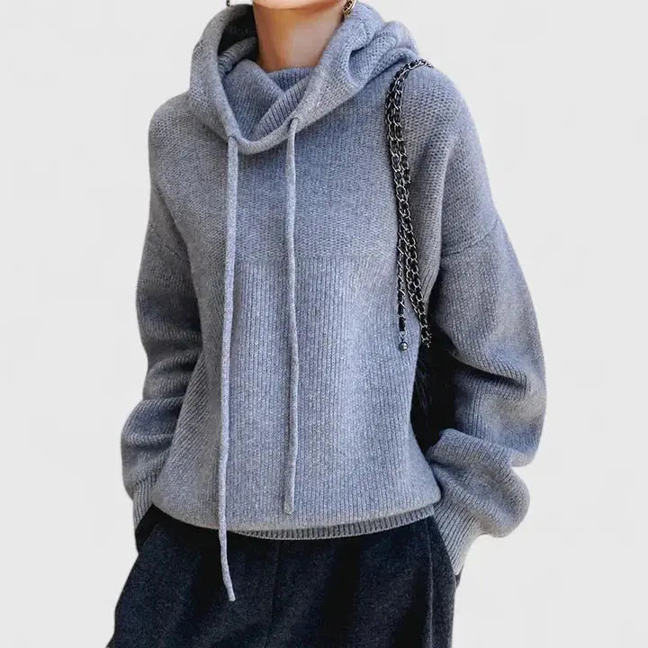 Peronelle Oversized Ribbed Knit Hoodie