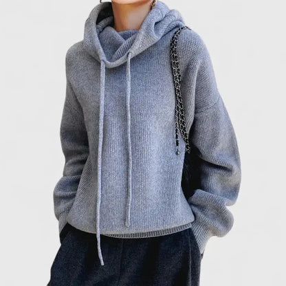 Peronelle Oversized Ribbed Knit Hoodie