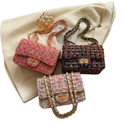 Setareh Tweed Chain Shoulder Bag