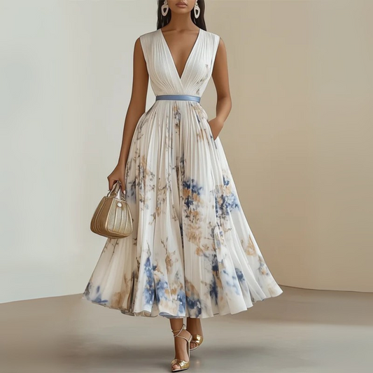 Ilmatar Pleated Sleeveless Maxi Dress