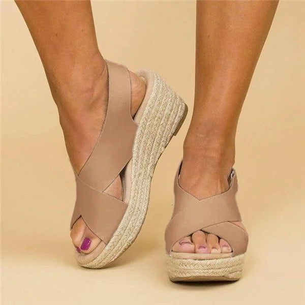 Aslaug Platform Open Toe Espadrille Sandals