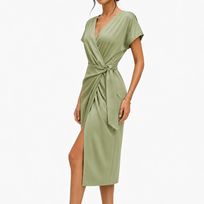Seraphina Elegant Wrap Midi Dress