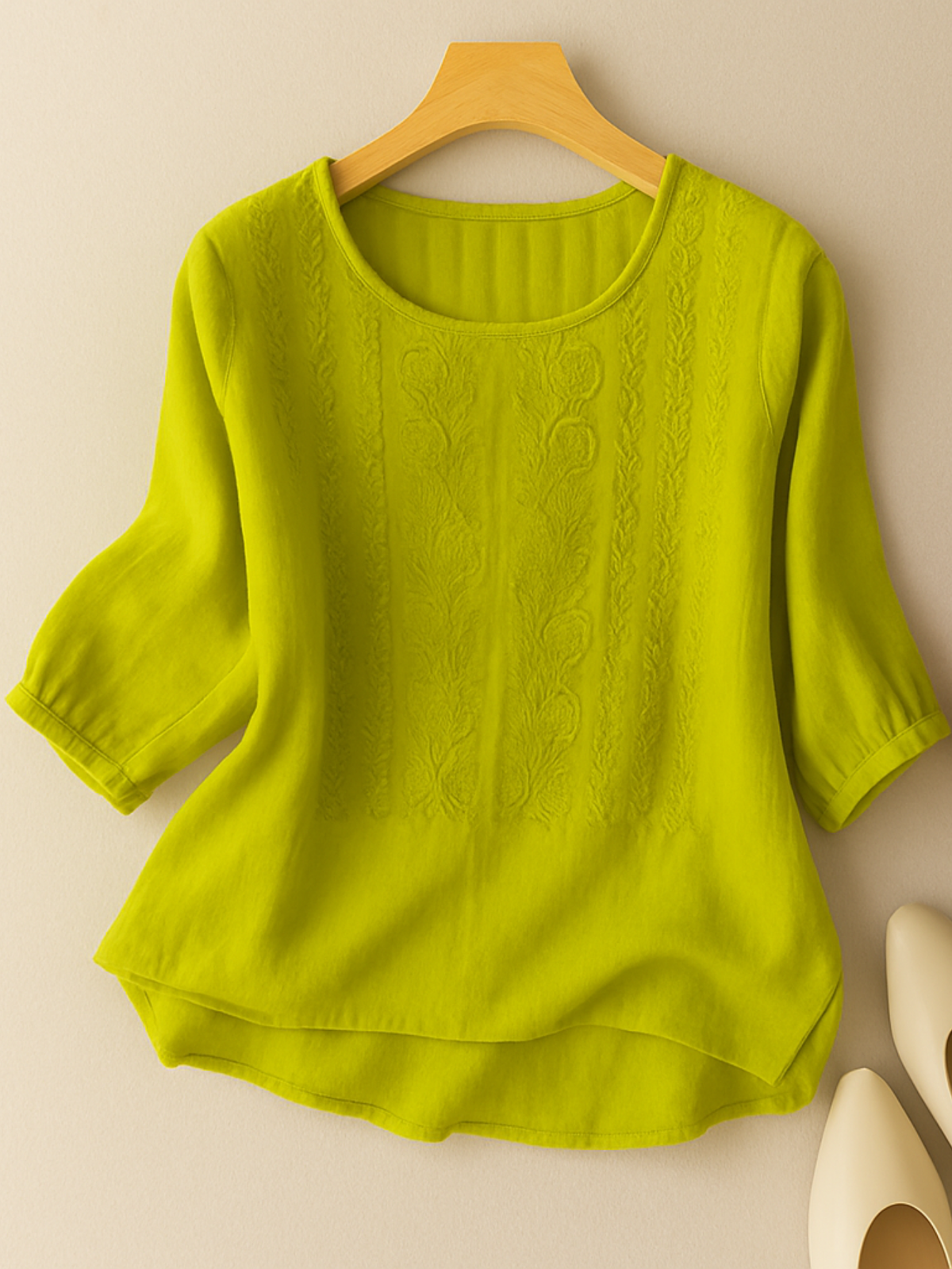 Ginevra Embroidered Blouse with Puff Sleeves