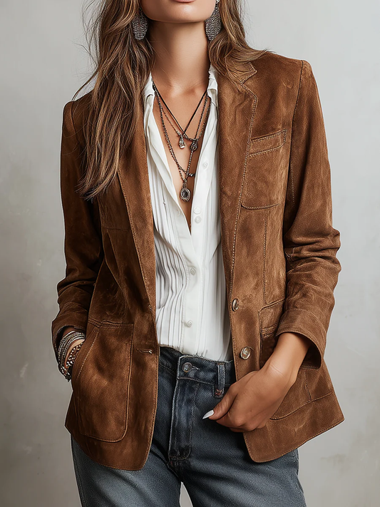 Eadgyth Button-Down Napped Blazer