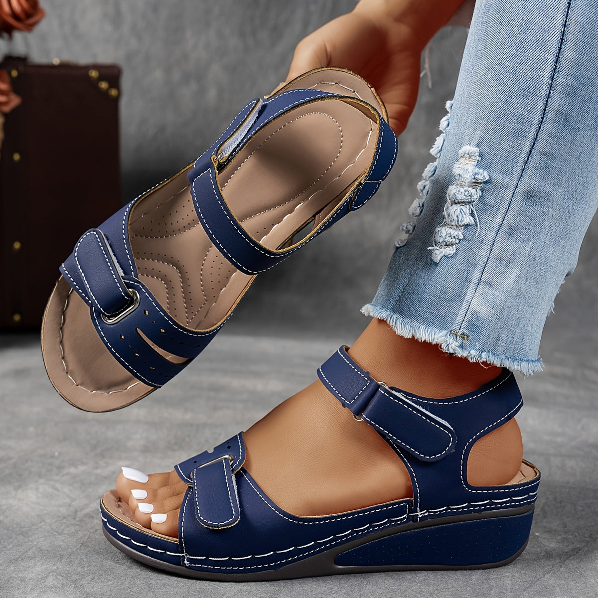 Fidelma Platform Wedge Sandals with Open Toe