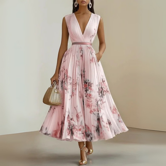 Ilmatar Pleated Sleeveless Maxi Dress