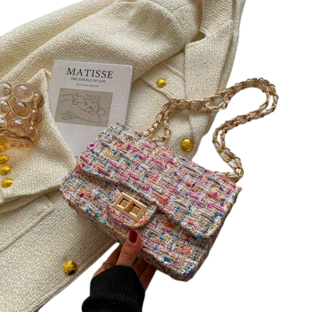 Setareh Tweed Chain Shoulder Bag