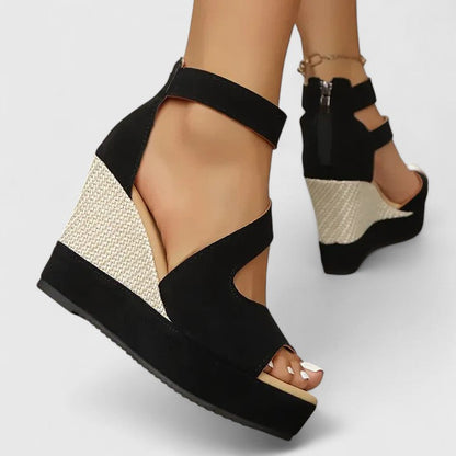 Aouregan Open Toe Platform Wedge Sandals