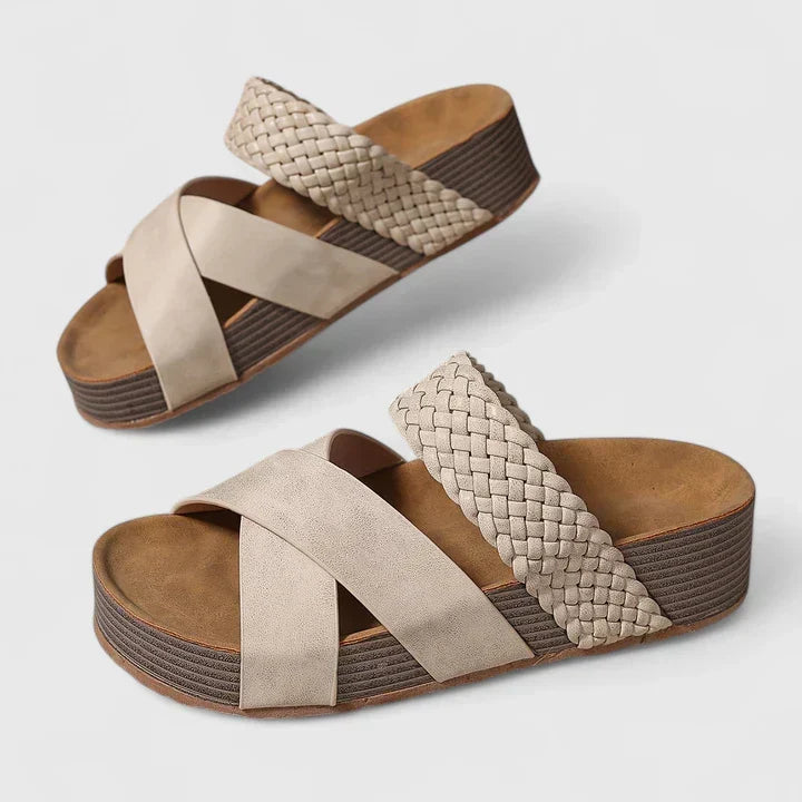 Dhuoda Woven Cross Strap Platform Sandals