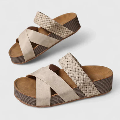 Dhuoda Woven Cross Strap Platform Sandals