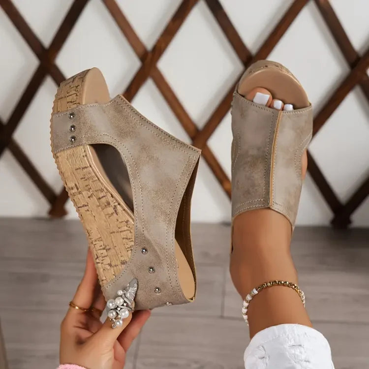 Svanhild Platform Wedge Open Toe Sandals