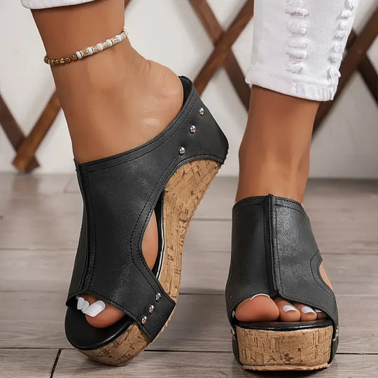 Svanhild Platform Wedge Open Toe Sandals