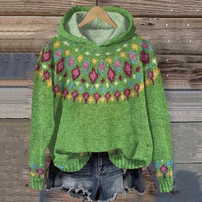 Clodesinde Oversized Fair Isle Hoodie Sweater