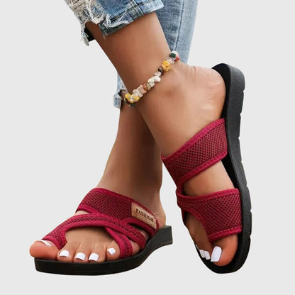 Avoise Woven Strappy Slide Sandals