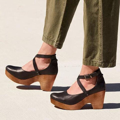 Piroska Platform Wedge Heels with Ankle Strap