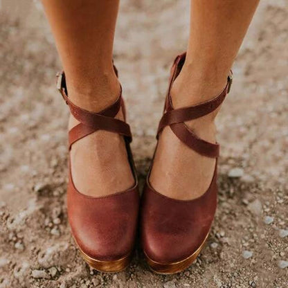 Piroska Platform Wedge Heels with Ankle Strap