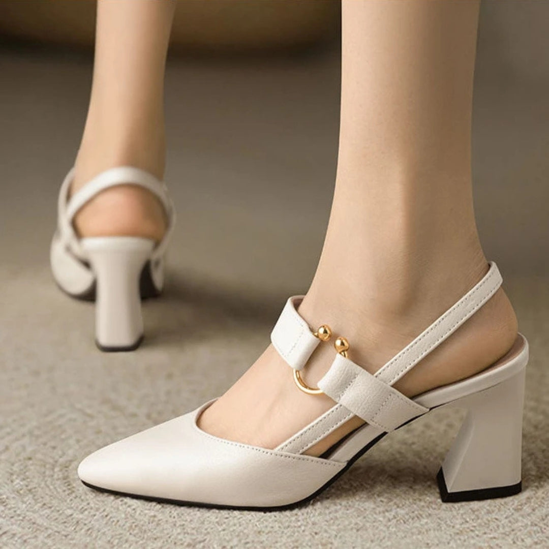 Annikki Block Heel Slingback Pumps